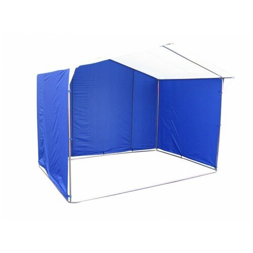 Торговая палатка «Домик» 2,5 x 2 из трубы ? 25 мм. бело-синий