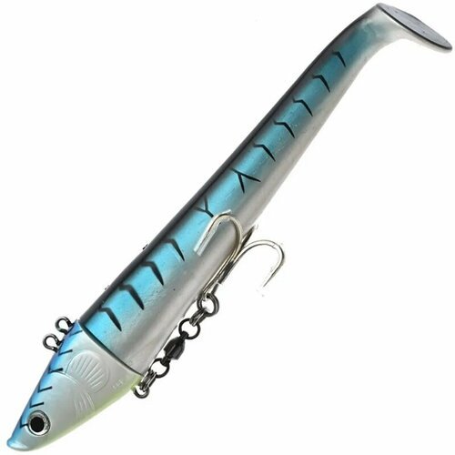 Приманка мягкая огруженная Pro Hunter Small Paddle Eel Shad Jig UV 28см 350гр #02 Mackerel
