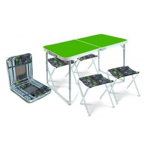 Набор: стол складной + 4 стула складные дачные, 'с дубовыми листьями' ССТ-К2