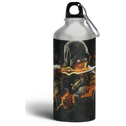Бутылка спортивная/туристическая фляга игры Mortal Kombat X (мортал комбат, ps3, ps4, ps5, Xbox, PC, Switch) - 6053