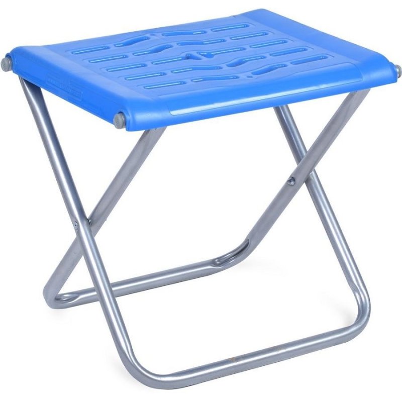 Стул пластик.сиденье складной, голубой, ПСП4 (труба 18мм,выс.33 см)
