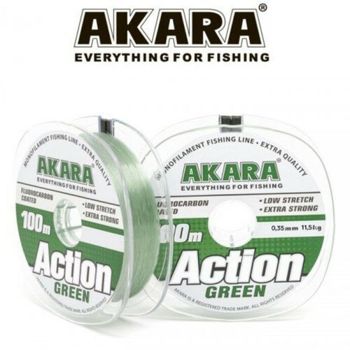 Леска Akara Action Mossgreen, диаметр 0.35 мм, тест 11.5 кг, 100 м, серо-зеленая 9680977