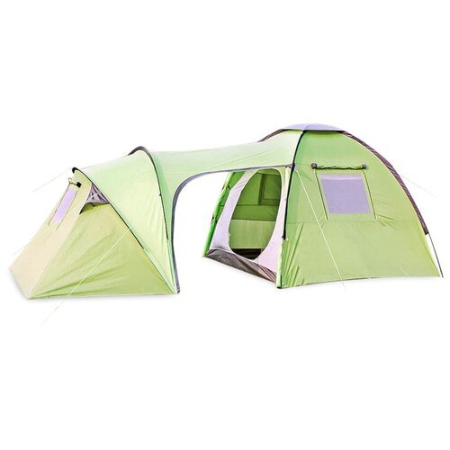 Туристическая двухслойная 6-ти местная кемпинговая палатка Terbo Mir camping 1810L-X с большим тамбуром, 2 комнаты