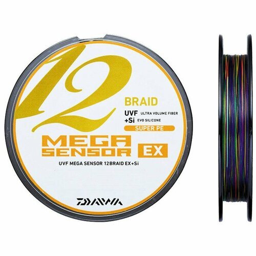 Шнур плетеный Daiwa UVF Mega Sensor 12EX +Si #1.2 (150м, 12.2кг, 0.185мм) #5Color