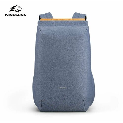 Городской рюкзак антивор Kingsons с USB-портом и отделением для ноутбука 15.6 дюймов серо-голубой