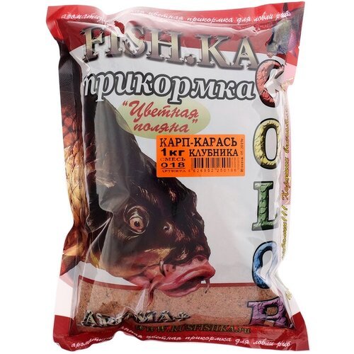 Прикормка Fish.ka Карп-Карась клубника, вес 1 кг