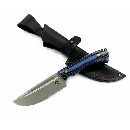 Шкуросъёмный цельнометаллический нож Райбек, D2, рукоять G10, синий
