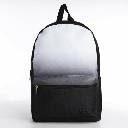 Рюкзак текстильный с белым градиентом, 38х29х11 см, цвет черный