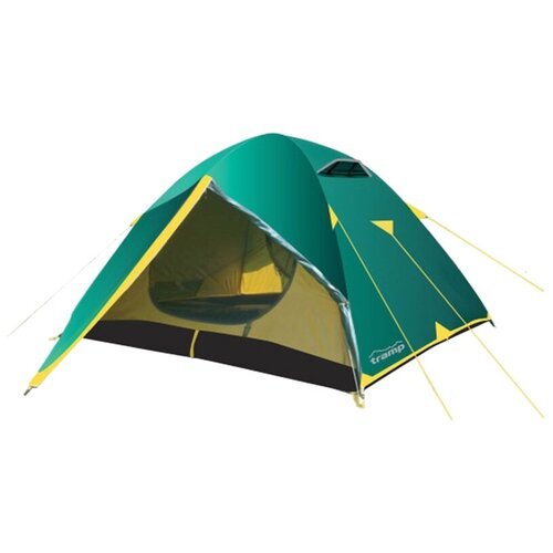 Палатка трекинговая двухместная Tramp NISHE 2 V2, зеленый/желтый