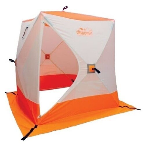 Палатка автоматическая зимняя Следопыт Куб 180х180х200 см (Бело-оранжевый)