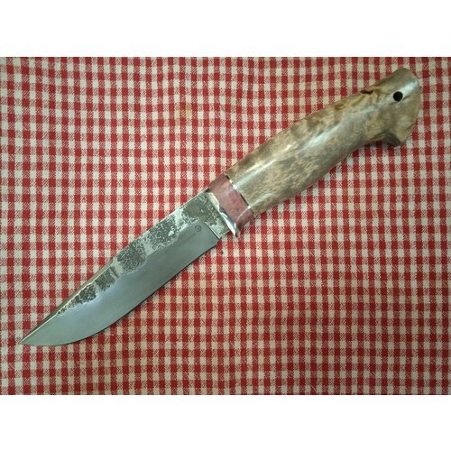 Нож кованый Волк-2 сталь 9ХС рукоять стабилизированная карельская береза