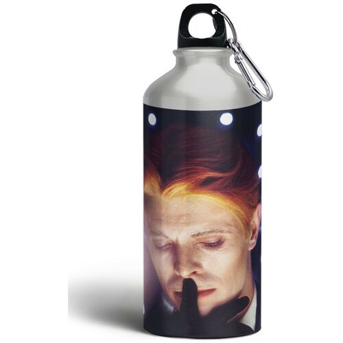 Бутылка спортивная,туристическая фляга 500мл с карабином David Bowie - 2