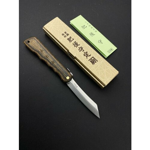 Нож складной Хигоноками 75-110, VG-10 Sanmai, рук. ламинир. армирован. орех
