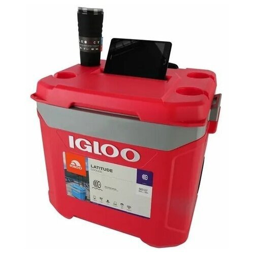 Изотермический контейнер (термобокс) Igloo Latitude 60 QT Roller (56 л.), красный